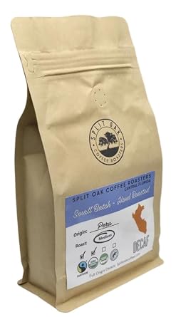 Delicious Organic Decaf Coffee Water Process Chemical-Free Medium Roasted Peru Coffee Whole Beans 12oz. Sweet Espresso Crema, Almond Notes. 99.9% Free Caffeine, Fair Trade, Swiss (Single)