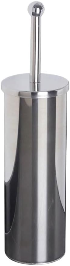 Deep Cleaning Round Toilet Bowl Brush with Holder, Wall Mounted Stainless Steel Toilet Brush for Bathroom Space Saving