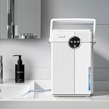 Lacidoll Small Dehumidifier with Drain Hose, Portable Dehumidifier for Bathroom, 118oz Dehumidifiers for Home 800 sq ft with 7 Colorful Light, Quiet Dehumidifiers for Bedroom RV Closet Basement,White