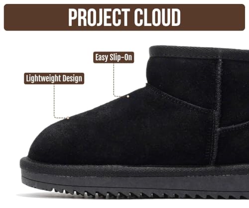 Image of Project Cloud Girls 100% Genuine Leather Non Slip Fur Lined Ankle Boots | Water Resistant Lightweight Memory Foam Insole Cozy Fall Shoes for Boys & Girls Kids Footwear Outdoor Everyday Kids Boots