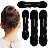 KIRZAX 4 Pièces Chignon Magique,Chignon Bun Maker Set, Coiffure Donut Bun Maker, Accessoi...
