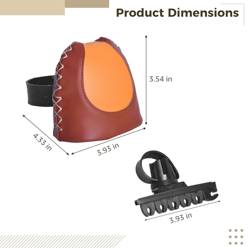 LUMINFLY 4 Arrow Pu Leather Quiver with Quick Release, Lightweight Holder for Recurve and Longbow, Arrow Case for Archery and Hunting, Holds Up to 4 Arrows