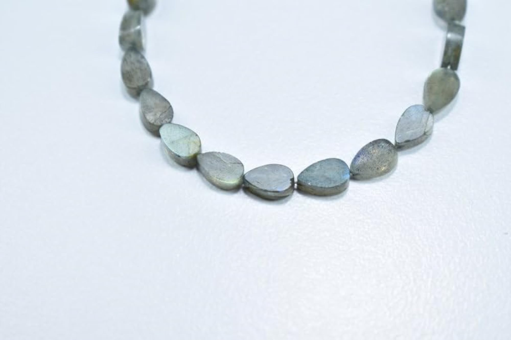 Unisex Labradorite Gemstone Bracelet, Adjustable Silver Clasp