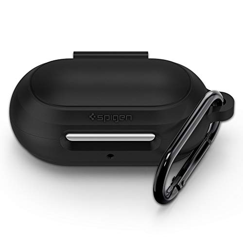 Image of Spigen Silicone Fit | Samsung Galaxy Buds+ / Buds Case Cover [Carabiner Included] [Soft Shell] [Light Compact] Silicone - Black