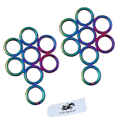 Lift Sports Rainbow Multi Color Hackamore Flower Cheeks Bitless Horse Bit English Western Stainless Steel, Silver