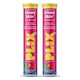 The Plant Fix Plix Glutathione Effervescent Tablets for Clear, Glowing & Youthful Skin | 500mg Glutathione, Vit E & Hyaluronic Acid | No Maltodextrin, No Sugar | Pack of 2 (30 tabs) | Strawberry