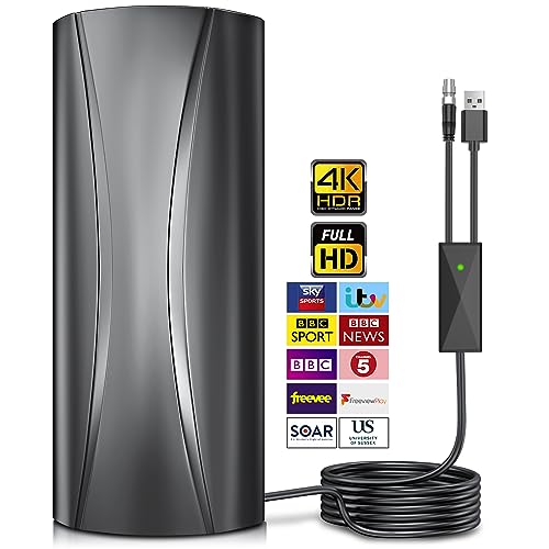 image for WU-MINGLU TV Aerial Indoor - TV Aerial 250+ Miles Range - Digital Free