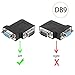QIANRENON RS232 DB9 Male to Female 90 Degree Right Angle Adapter Extender DB9 L-Angle Connector, for Serial Communication Interface Devices, Left Bend