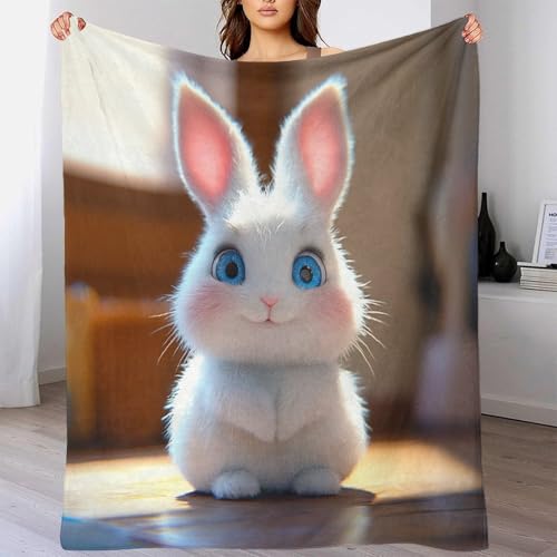Couverture chaude enfants motif lapin, idée cadeau douce et utile