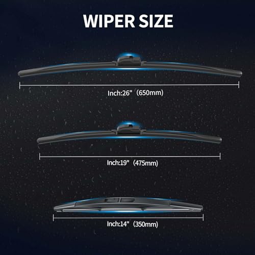 Image of Front and Rear Windshield Wipers for Subaru Outback 2010-2014 | Quiet and Streak-Free Front and Back Wiper Blades Assembly All-Season OEM Automotive Replacement Accessories