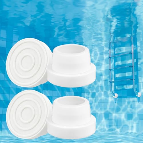 DIELOVEHUA 4 Pièces Tampons en Caoutchouc pour Piscine, Protections pour Échelles de Piscines, Bouchon en Caoutchouc de Rechange, Accessoires pour Échelles...