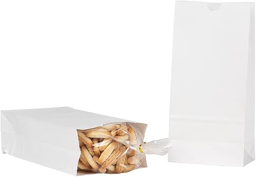 Vista 74 de Restaurantware Bag Tek - Bolsas de almuerzo desechables de 2 libras, 100 bolsas resistentes para llevar, parte inferior plana, ideal para Blanco