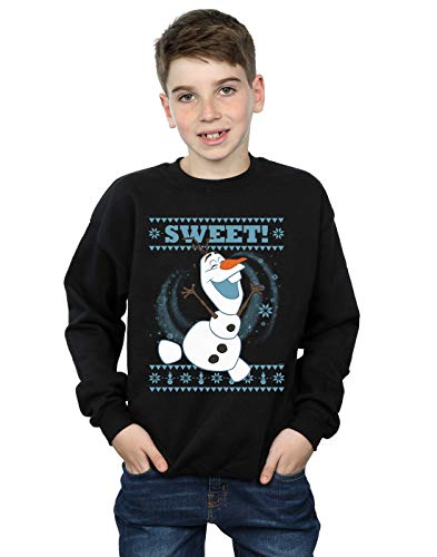 Disney Boys Frozen Olaf Sweet Christmas Sweatshirt Black 7-8 Years