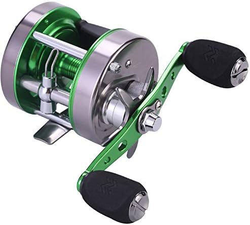 Sougayilang Conventional Reel, Round Baitcasting Fishing Reel for Catfish, Salmon/Steelhead, Striper Bass and Inshore Saltwater Fishing Reel, Reinforced Metal Body
