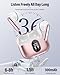 Wireless Earbuds, Bluetooth 5.4 Headphones Bass Stereo, Ear Buds with Noise Cancelling Mic, LED Display in Ear Earphones Clear Calls, IP7 Waterproof Bluetooth Earbuds for Laptop/Phones, Rose Gold