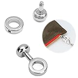 2Pcs Brass Ball Studs Rivets O/D Ring for Leather Crossbody Purse Craft Silver