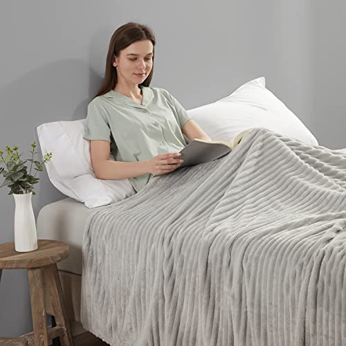 Nestl Soft King Size Blanket – Cozy Bed Blankets King Size, King Blanket, Lightweight King Size Blankets For Bed, Cut Plush Fleece Blanket King Size, Light Grey King Size Fuzzy Blanket 108 X 90 Inches #TOP6