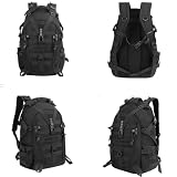 aiGear 25 L plecak taktyczny wojskowy | lekki plecak na wędrówki, plecak na dzień | plecak z systemem Molle | na sporty na świeżym powietrzu, trekking, wędrówki, podróże, kemping, Czarny, 25L
