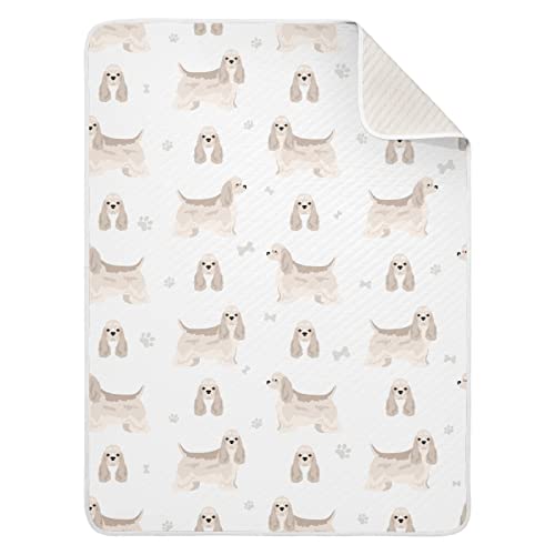 Image of Swaddle Blanket American Cocker Spaniel Cotton for Infants, Receiving Blanket, Lightweight Soft Swaddling for Crib, Stroller, Nursery, 30X40 in