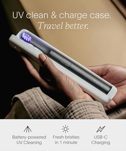 Image of SURI 2.0 New Sonic Electric Toothbrush with Pressure Sensor & UV-Cleaning Travel Case |1 Month+ Battery | Electric Toothbrush for Adults | Travel Toothbrushes | Tooth Brush | Black
