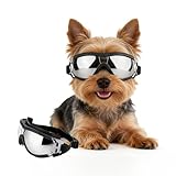 Billionchains Dog Goggles Small Breed with UV Protection Windproof Anti-Fog Dog Sunglasses Clear View Puppy Glasses for Walks/Car Rides/Motorcycle Riding/Bike Riding, Small