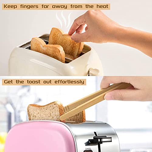 Toaster Tongs With Magnet | Kitchen Utensils For Cooking And Holding Toast Bacon Muffin Bagel Bread | 8.7 Inch Long Natural Non Toxic Bamboo 1 Piece #TOP5