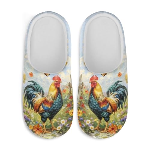 Unisex Furry Slippers for Women Men Slip-on Indoor House Shoes Comfortable Home Slipper for Winter