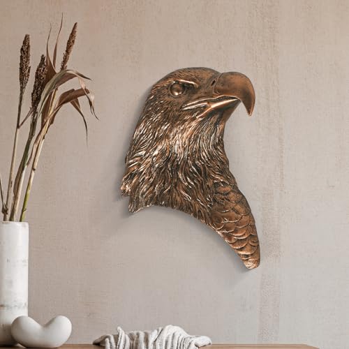 HoldOneLight 3D Wall Mount Ornament, Animal Heads for Wall Art Hanging Sculptures,Small Metal Wall Resin Art Wall Decor Ornament Waterproof Decorations,Living Room Bedroom (Eagle head)