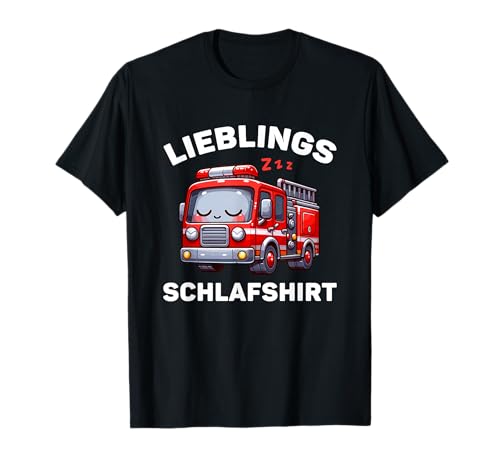 Lieblings Schlafshirt Schlafanzug Pyjama Kinder Feuerwehr T-Shirt