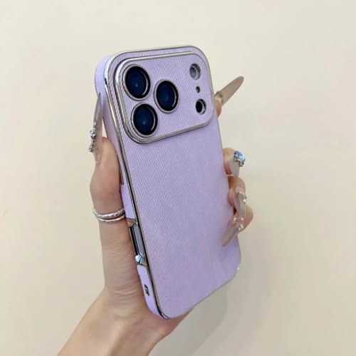 Coque antichoc iPhone 16 Pro tissu jean violet résistant aux chutes