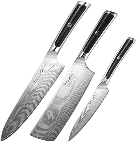 Sunnecko Chef Knife, Nakiri Knife and Utility Knife