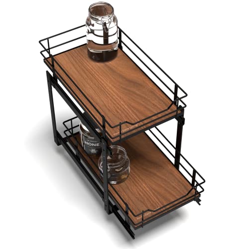 Home Zone Living Pull Out Kitchen Cabinet Organizer with 2