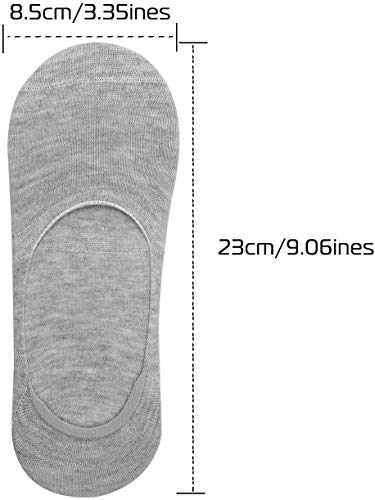 iMounTEK Unisex No Show Invisible Socks. Non-Slip Grip, Low Cut Casual Cotton Breathable Boat Socks 5 Pairs4