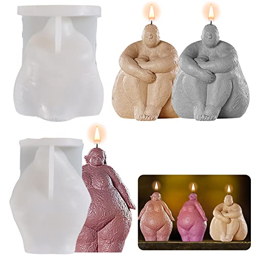 TROYSINC Forma de vela corporal, 2 unidades, para mujer, forma de vela corporal, forma de cuerpo graso, epoxi humano, soporte corporal, adornos de resina, 3D para hacer velas