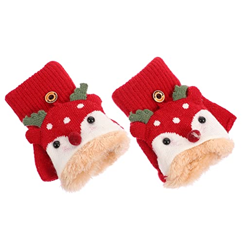 Homoyoyo Adorable Kids Gloves Half-finger Winter Outdoor Gloves Windproof for Boys Girls