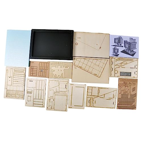 Architecture en bois imaginative de maison miniature puzzle de haute précision