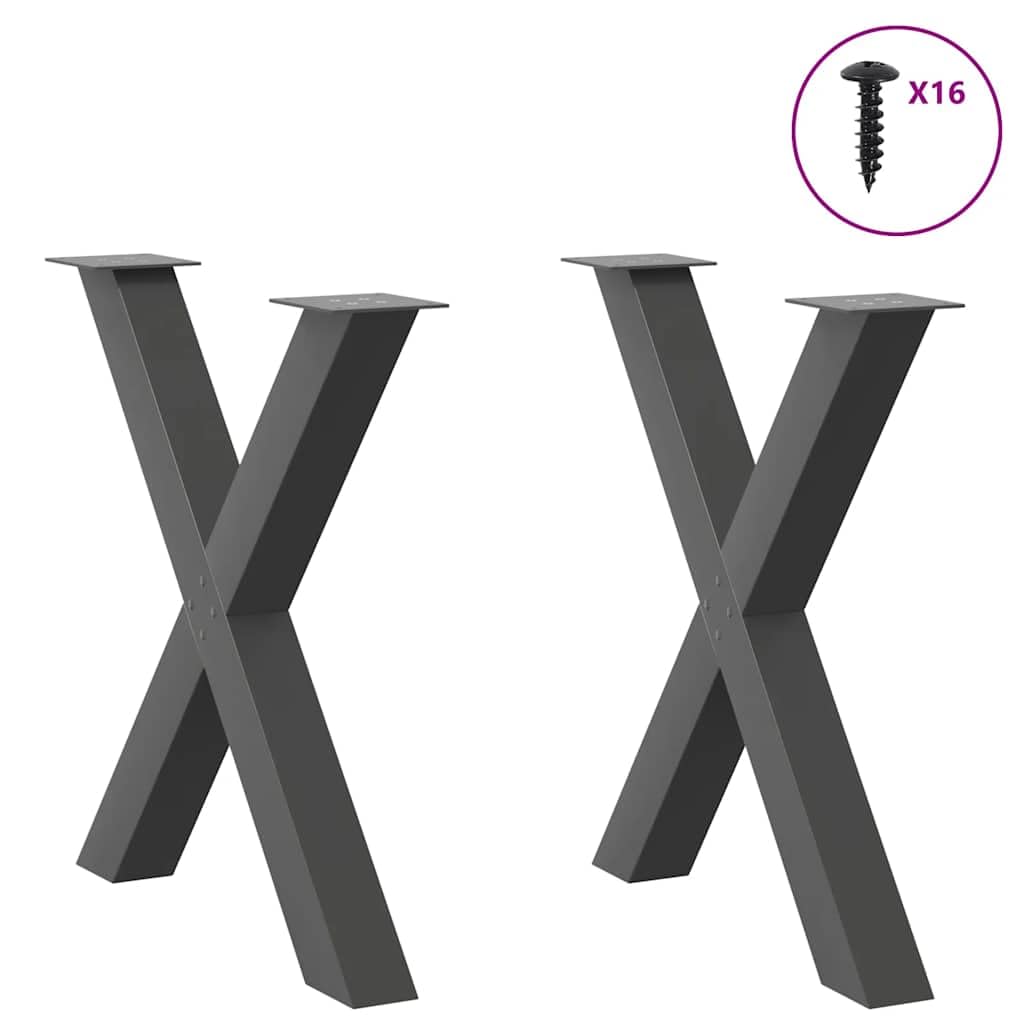 Nogi stołu w kształcie litery X 2 szt. 80 x (72-73) cm stal