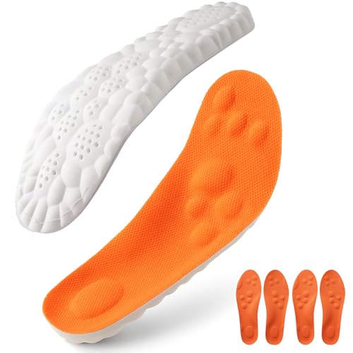 Plantillas masaje 2 pares espuma memoria 4D naranja M11/W12