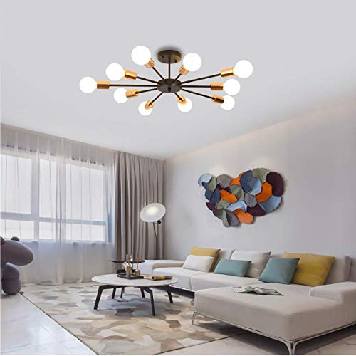 Plafonnier Spoutnik noir 10 lumières base industrielle E26 - 3