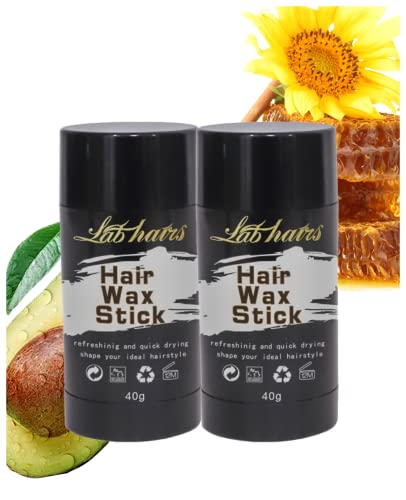 Labhairs 2PCS Wig Stick Wax To Lay Hair, Edge Control Stick Hair Flyaway Tamer, Non-greasy Styling Hair Wax Stick (2 Pcs)