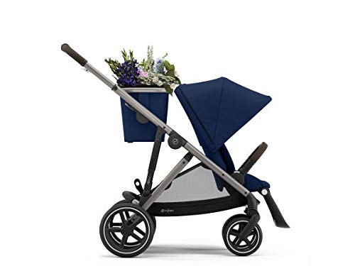 Gazelle S Stroller Modular Double Stroller for Infant and Toddler Includes Detachable Shopping Basket Over 20+ Configurations Folds Flat for Easy Storage, Navy Blue