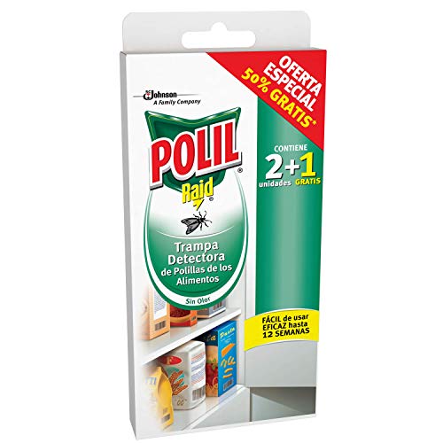 Polil Trampa Detectora de polillas de los alimentos, Sin olor, Facil de usar eficaz hasta 12 semanas, contiene 2+1 trampas