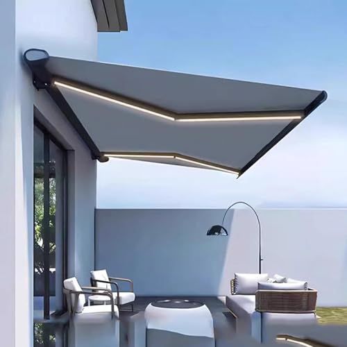 Tenda elettrica retrattile, tenda parasole motorizzata per esterni, impermeabile, con telecomando, per finestre e porte, tettoia per patio