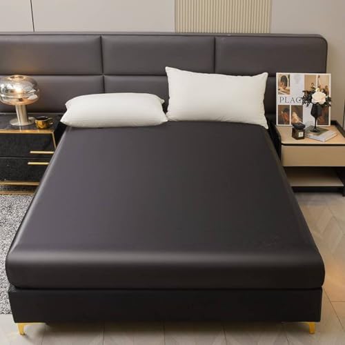 JIANINGHOME Sábana bajera ajustable de 150 x 200 + 25 cm, sábana bajera ajustable de microfibra suave y sedosa