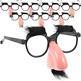 NUOBESTY Disguised Eye Glasses with Big Nose Funny Fake Eyebrows Beard Eyewear for Halloween Costume Party Props 1pc