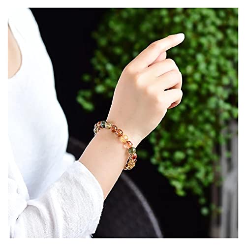 Bracelet en perles rondes de quartz rutilé cadeau mixte idéal 12mm