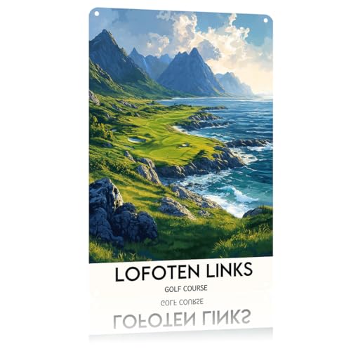 Lofoten Links Golf Course Norway Metal Wall Art 8x12
