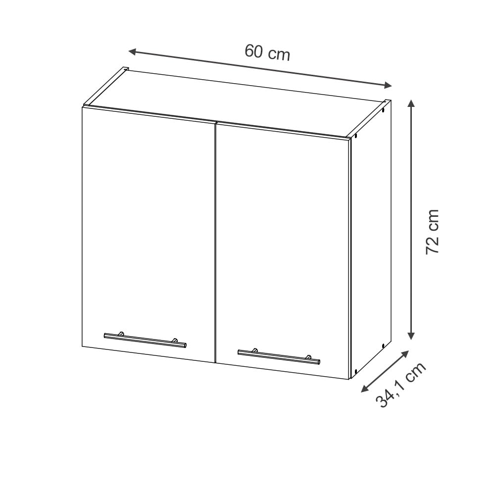 Pensile Da Cucina Fame-Line Nero Rigato 60 Cm - Con Guide A Estrazione Totale E Cerniere Ammortizzate