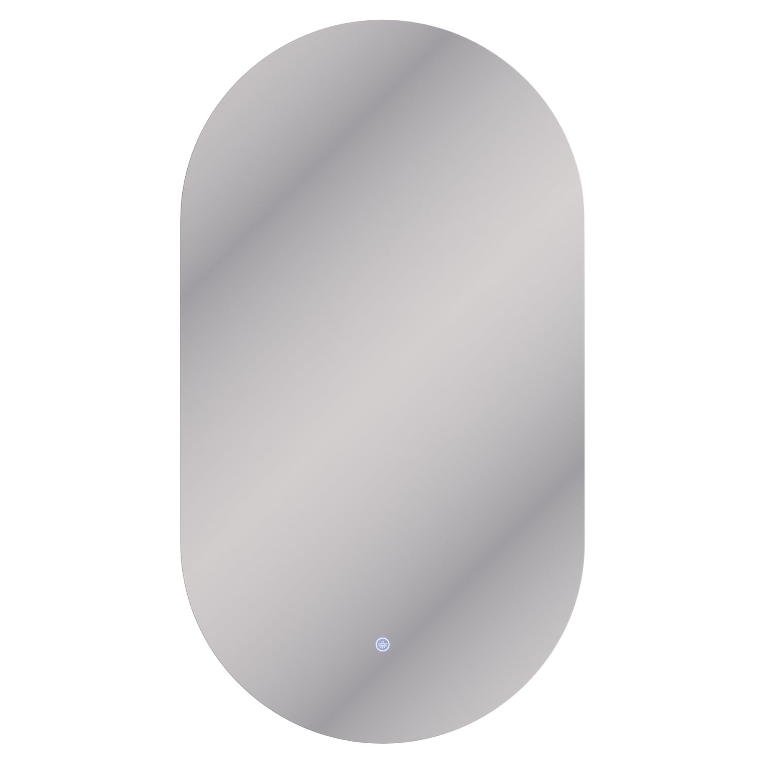 Planetmöbel Specchio con illuminazione 50 x 90 cm, specchio senza cornice, 2 livelli di luce (4000-4200k), con interruttore touch, moderno specchio da parete per bagno, corridoio o guardaroba, ovale