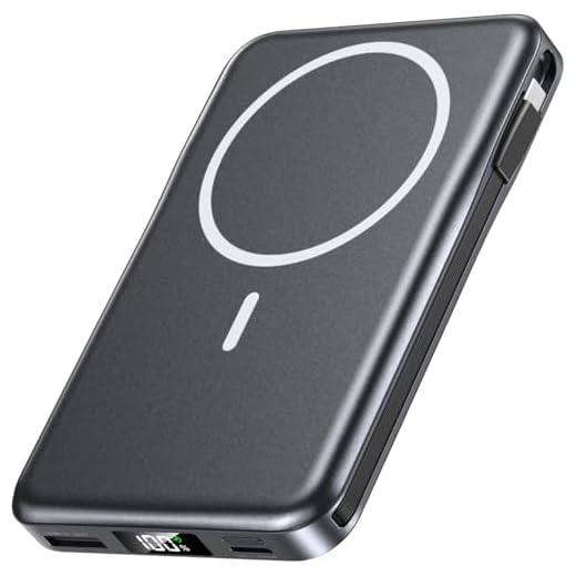 Power Bank 10000mAh, Magnetico Caricabatterie Portatile PD 20W Compatibile con MagSafe, Batteria Esterna con Cavi Integrati, Senza fili Powerbank per iPhone 17/16/15/14/13 Pro Max Serie- Nero